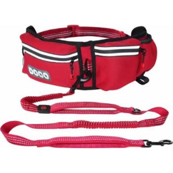  DOCO® Reflective Jogging Belt W/Reflective Nylon Bungee Leash (DCJB018)[Color - Maroon] 