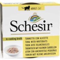 Schesir Cat Can Broth-Wet Food Tuna with Whitebait 70g