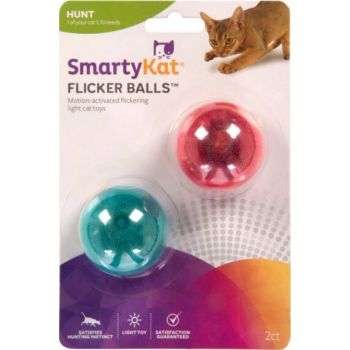  SmartyKat® Flicker Balls S/2 Cat Toys 