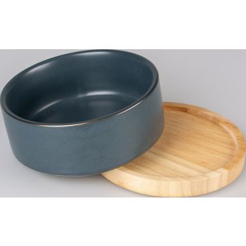  Duvo+ Feeding Bowl Stone Timber 450ml Blue 
