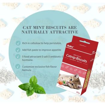  BIOLINE CATNIP BISCUTS SALMON FLAVOR 80g 