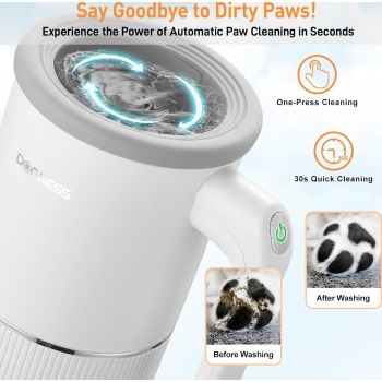  Dogness Automatic Pet Paw Cleaner And Massager Plus-White Large 