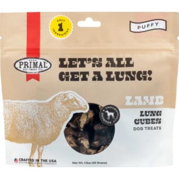  Primal Let’s All Get A Lung – Lamb Dehydrated Treat 1.5oz 