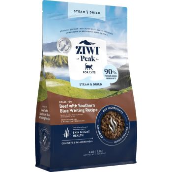  ZIWI Peak Steam & Dried Grass-Fed Beef with Southern Blue Whiting Recipe Dry Cat Food 2.2kg 