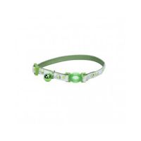 Coastal 3/8 SSafe Cat  Glow in the Dark Adj.Collar Glowing Lime Skulls