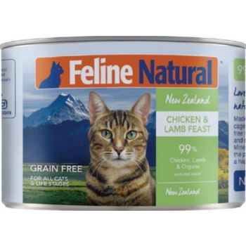  Feline Natural Chicken & Lamb Feast Canned Cat Wet  Food 170G 