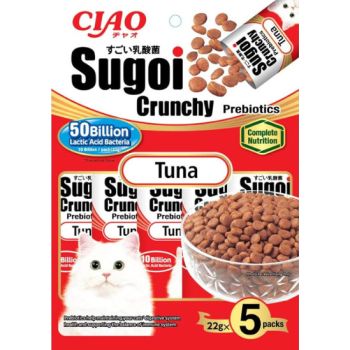  Inaba Ciao Sugoi Crunchy Tuna Flavor Plus Prebiotics 22gx5packs 