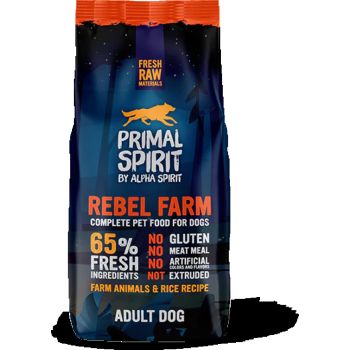  Alpha Spirit Primal 65% Rebel Farm Dog Food 12 kg 