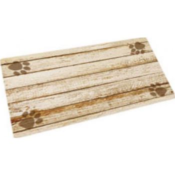  Dry Mate Pet Place Mate Dogs TAN DISTRESSED WOOD/PAWS 16 X 28 Inches 
