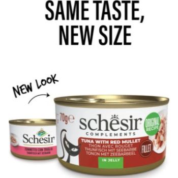  Schesir Complements Cat Wet Food in Jelly Can- Tuna With Red Mullet 70g 