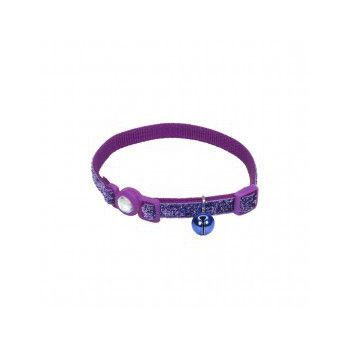  Coastal SafeCat Jewel Buckle Glitter Overlay Collar Purple 