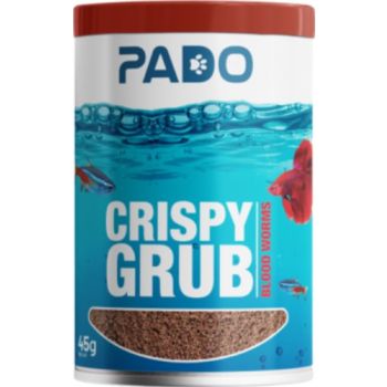  Pado Crispy Grub Blood Worms Fish Food 45g (500ml)[Weight - 45g] 