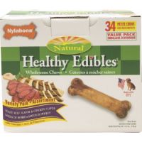 Nylabone Roast Beef & Chicken Chew Treats for Dog, 34 Count