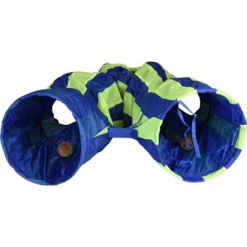  Flamingo Feline Tunnel with Ball Blue & Green Cat Toy 