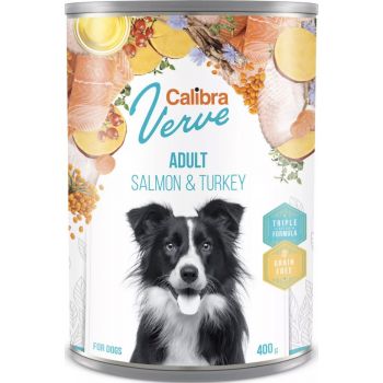  Calibra Dog Wet Food Verve GF can Adult Salmon & Turkey 400g 