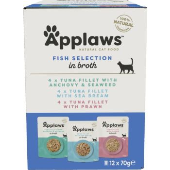  Applaws Cat Wet Food  Fish Multipack 12 x 70g Pouch 