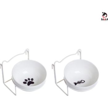  Ceramic Food Bowl With Hanger White 1PCS 