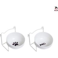 Ceramic Food Bowl With Hanger White 1PCS