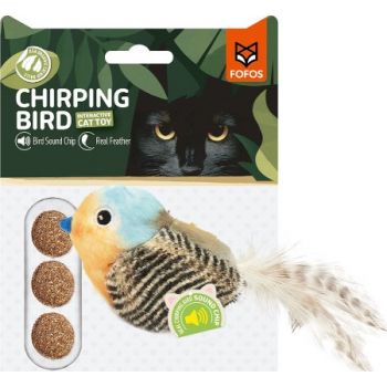  FOFOs Sound Chip Blue Bird With Catnip Balls Cat Toys 