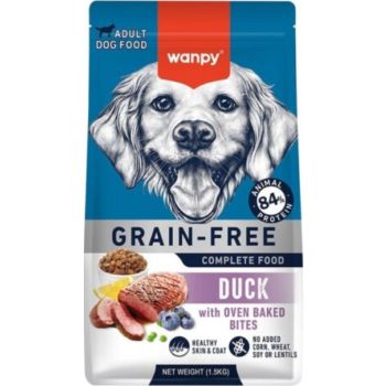  Wanpy Grain Free Complete Food for Adult Dog – Duck Recipe 1.5kg 
