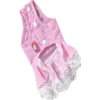 Hong Pet Pink With White Strip Pattern Dog Clothes XS
