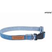 Adjustable  Collar Denim Blue Large