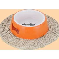 Saas Pet Single Design Bowls In  Orange Color Medium