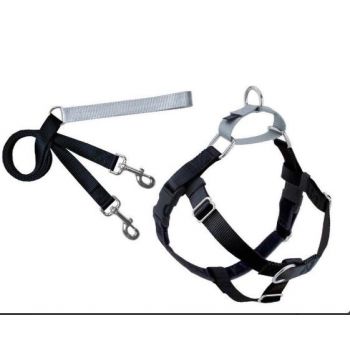  Freedom No-Pull Harness and Leash -  Black / Small 5/8" 