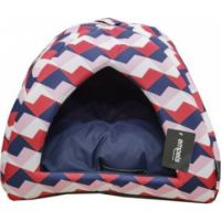 Empets Cat House With Cushion tri Color 34x34x27h