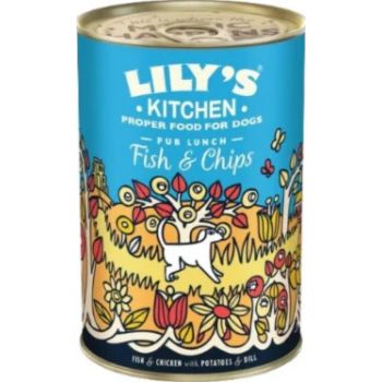  Lily's Kitchen Fish & Chips Wet Dog Food - 400G 