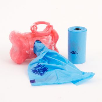  BOB Dog Poo Bags Dispenser Bone Pink(30 bags) 