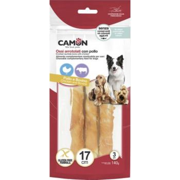  Camon Knotted Rawhide Bone With Chicken(3Pcs) 140G 
