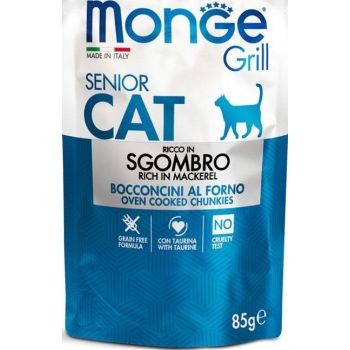  Monge Grill Senior Cat Wet Food Rich In Mackerel 85g 