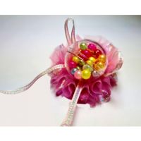 Hair Clip Ball W Pearl ( Dark Pink)