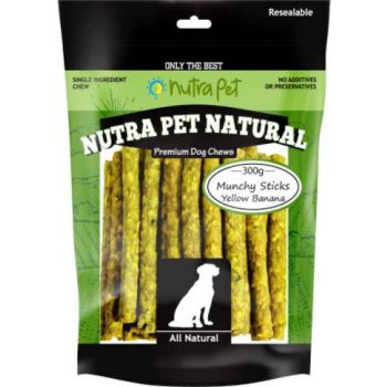  Nutrapet Dog Chew Munchy Sticks ( YELLOW BANANA) 300G 