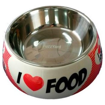  FuzzYard Pet Bowl I LOVE FOOD Melamine - Small 