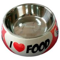 FuzzYard Pet Bowl I LOVE FOOD Melamine - Small