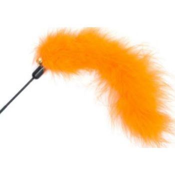  INTERACTIVE CAT TOYS TEASER - FLUFFY TAIL AND BELL - YELLOW/ORANGE - SMALL 