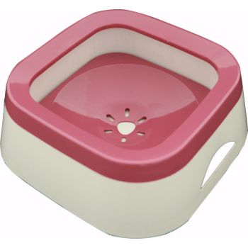  Pado Square Anti Spill Pet Bowl 21x21x7.8cm[1000ml] -Rose Red 