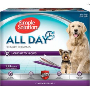  Simple Solution All Day Premium Dog Pads, Lavender Scent, 23″ x 24″ – Pack of 100 