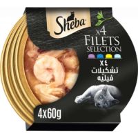 Sheba Filets Variety Pack Wet Cat Food - 4x60G