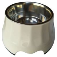 NutraPet Elevated Melamine Bowls Set WHITE