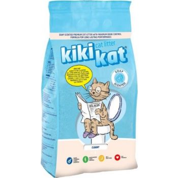  Kiki Kat White Bentonite Clumping Cat litter – Cleany Scented (Soap) – 5L (4.35 KG) 