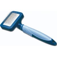 Camon Slicker Self-Cleaning Brush With Fur Grid-Small