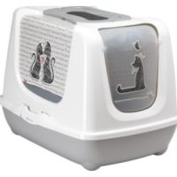 Moderna Trendy Cat-Litter box[Color - Grey, Size - XL  EXTRA LARGE-L 57.3 x W 44.4 x H 43.8 cm