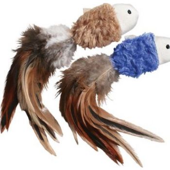  Kong Cat Toys Crinkle Fish with Feathers 