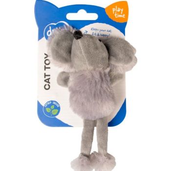  Duvo+ Cushy Big Ear Mouse Grey - Cat Toy 13.5x8.5x6cm (Catnip Inside) 