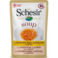 Schesir Cat Wet Soup-With Wild Pink Salmon And Carrots 85g