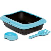 Bergamo BIRBA KIT (Litter Box + Scoop + Bowl) Aqua Color  46 x 36 x 12h