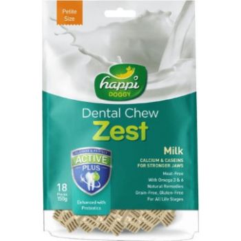 Happi Doggy Dental Chew Zest-Milk-2.5" (18 Pieces)-150g 